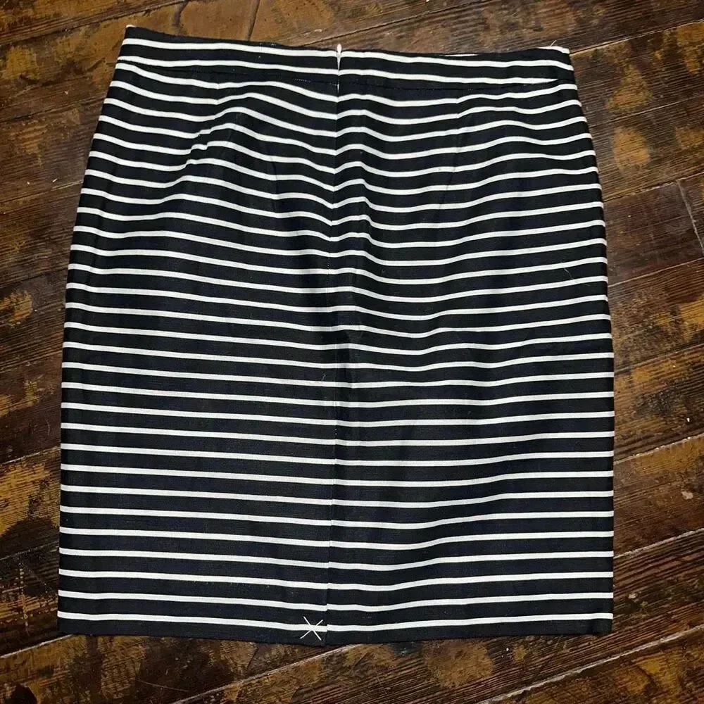 J Crew business casual The pencil 14 striped minimalist skirt